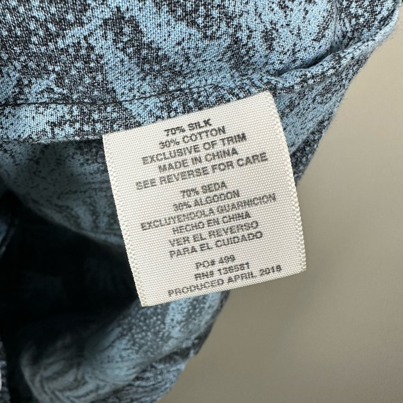 Nat Nast Large Blue Palm Leaf Silk Blend Short Sleeve Button‎ Up Shirt - Picture 4 of 4